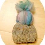 .baby Trol Hat, Blue And Gray Colors, Soft Yarn