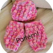 Knitting Baby Set Pattern, hat and leg warmers - Knitting tutorial PDF