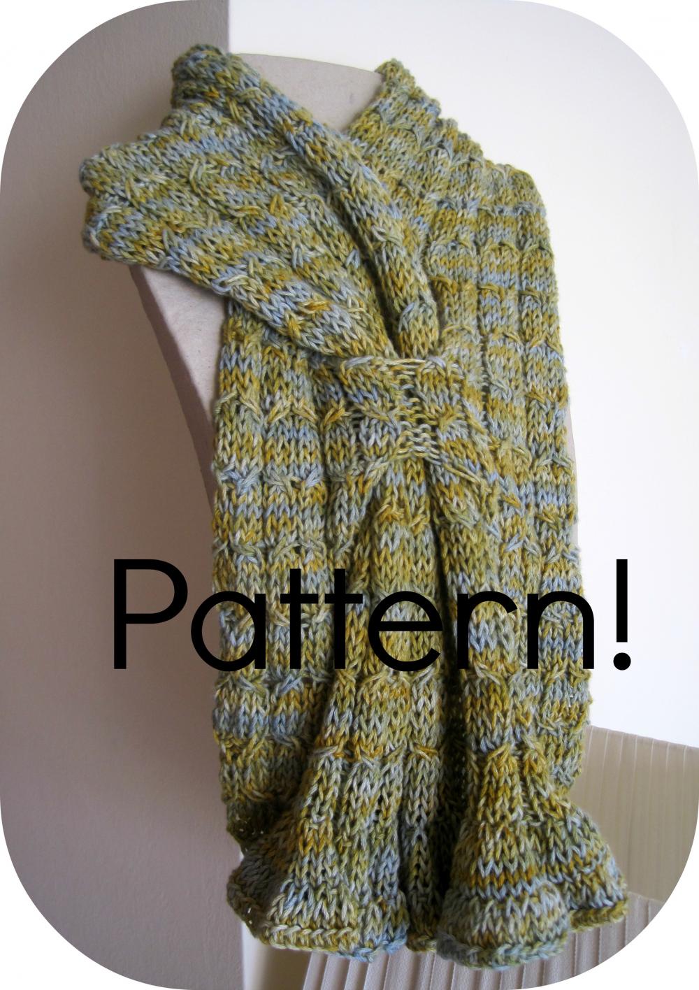 Knitting Scarf Pattern, Cotton - Knitting Tutorial Pdf